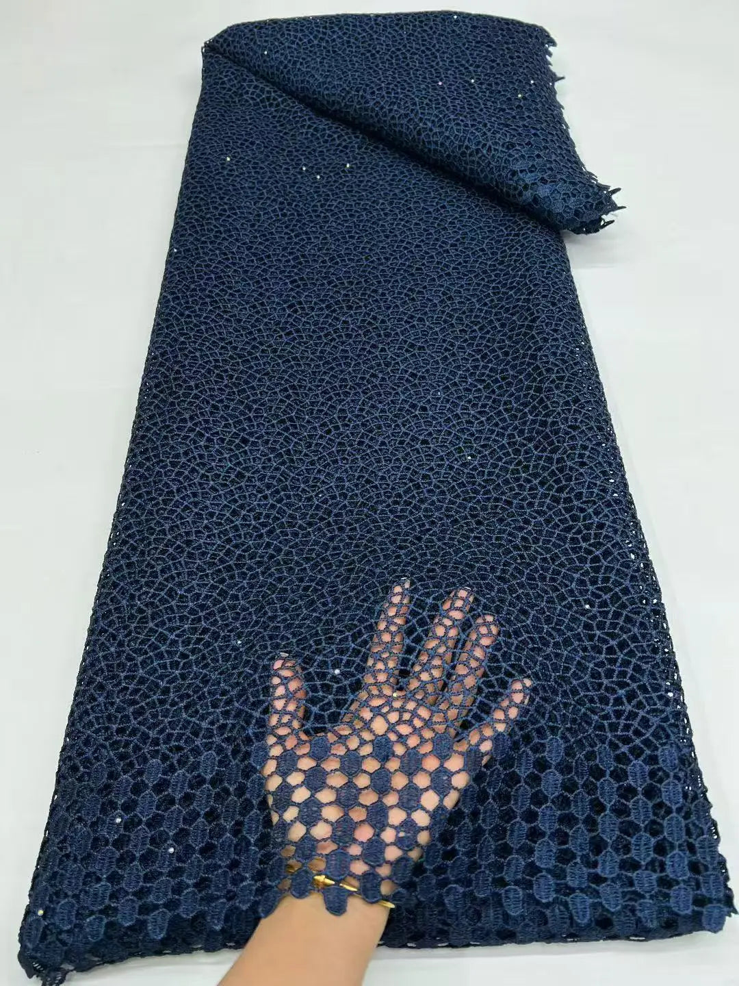 luxury African Guipure Cord Lace Fabric 2026 High Quality Nigerian Water Soluble Lace Fabrics 5 Yards For Wedding Dresses Party