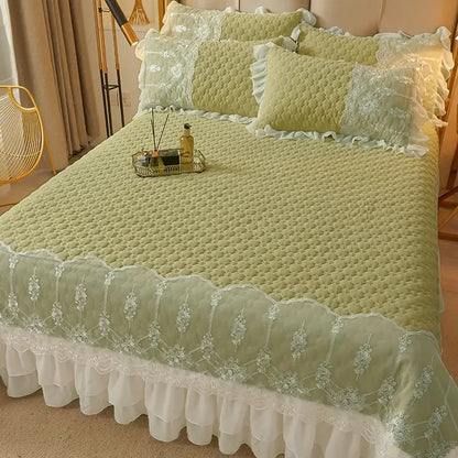 WASART Quilted thicken white bed sheet summer bedspread couple 2 people bed linens luxury double bed bedding king size 180x200cm