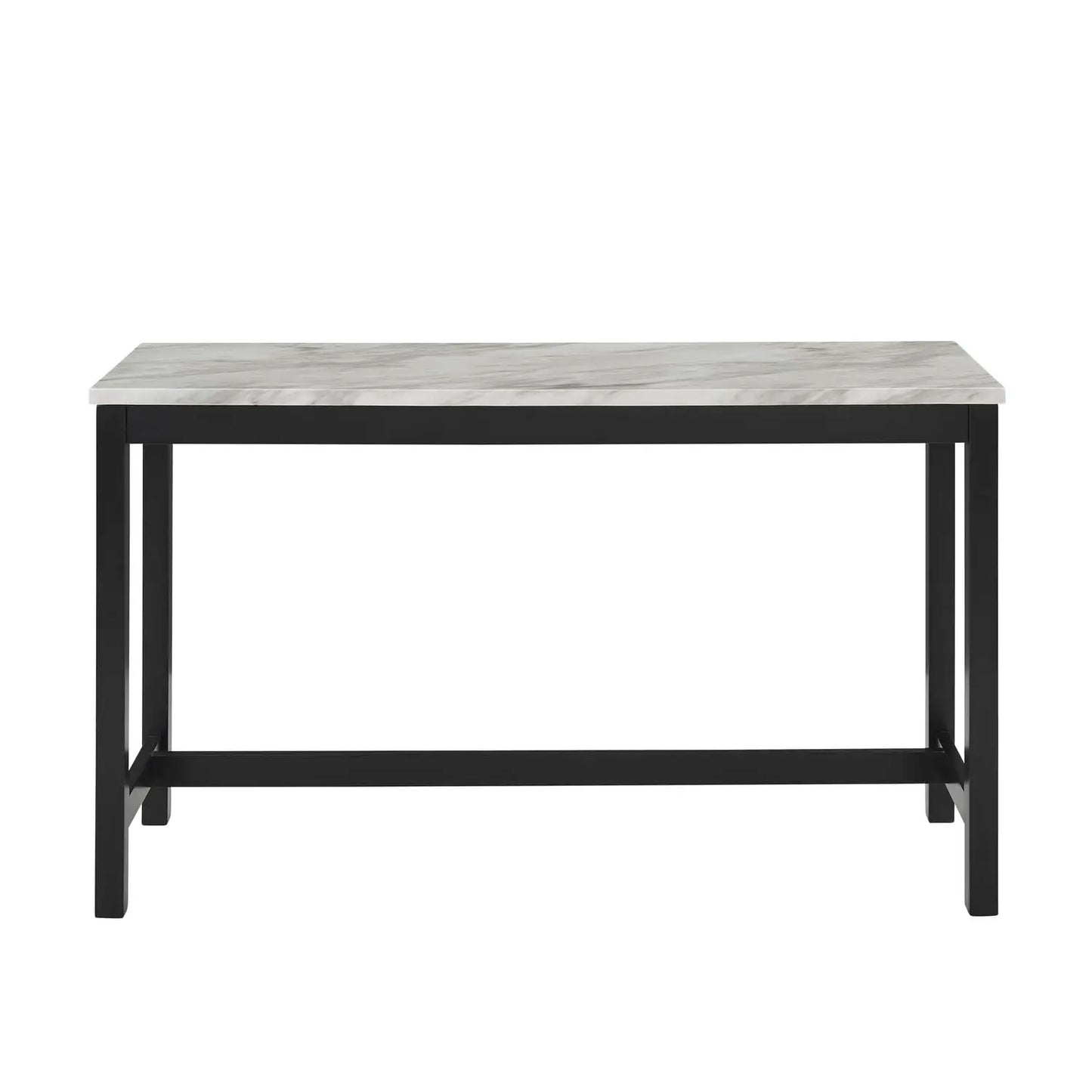 New Classic Furniture Celeste Faux Marble Theater Bar Table with 3 Bar Stool Set, Black Velvet with Black Base, Customized