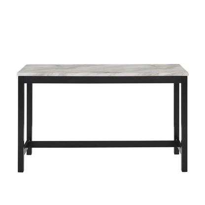 New Classic Furniture Celeste Faux Marble Theater Bar Table with 3 Bar Stool Set, Black Velvet with Black Base, Customized