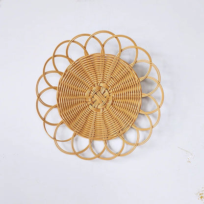 Bohemian Imitation Vine Wall Hanging Pendant Hand Woven Flower Shape Ornaments Crafts Room Living Room Background Wall Decor