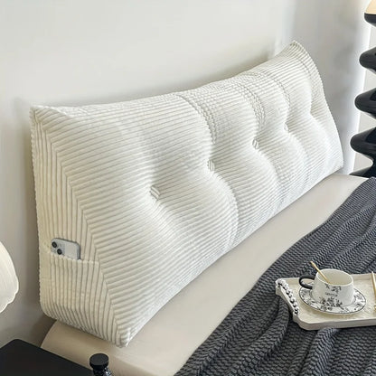 Pillow for Bed Reading, Striped Back Rest Cushion with Zipper, Lumbar Support Pillow for Sofa Sitting, Washable Headboard Pillow