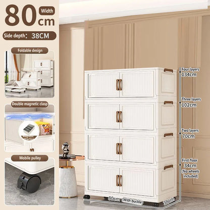 Folding Storage Cabinet Multi-Scene Storage Cabinet Wall-Mounted Kitchen Bathroom Bedroom Living Room Organizer