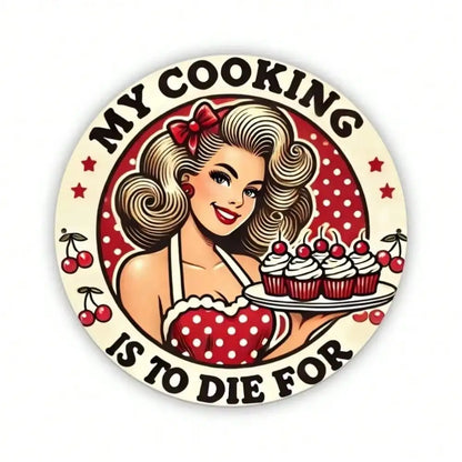 Kitchen Wall Art Metal - Rustic Iron 'My Cooking is Great' Decor for Home Office & Cafe