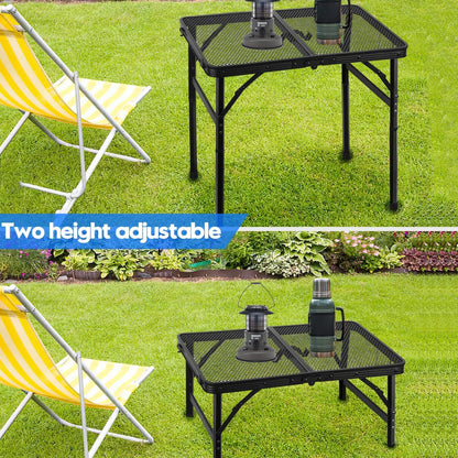 Camping Table with Mesh Desktop, Lightweight & Folding Grill Table, Outdoor Table for Camp, Cooking, BBQ, RV, Picnic ﻿