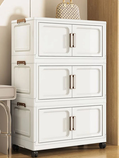 Storage Cabinet No Installation Required Organization Cabinet for Babies and Children Clothes Organizer Box Snack Plastic Foldable