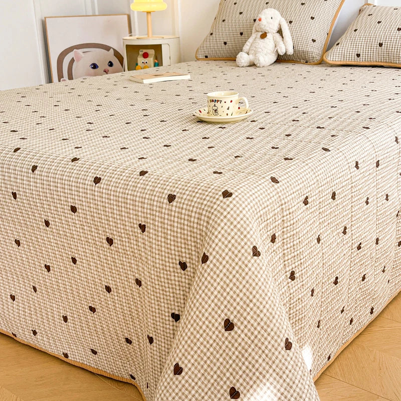 Skin-friendly Bed Cover Printed Bedspread Double Side Design Blanket Home Bedsheet Soft Bedspreads cubrecama (No Pillowcase)