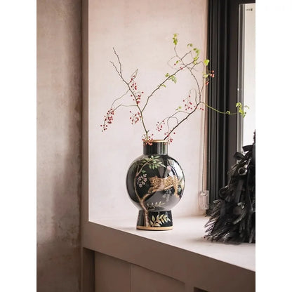 Vase decoration retro high-end sense flower arrangement ceramic medieval ornament new Chinese style