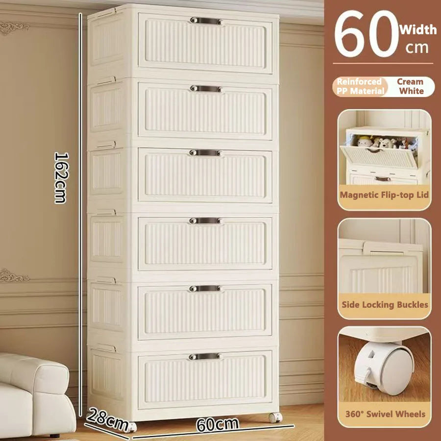 Transparent Foldable Storage Cabinet Large Capacity Refrigerator Storage Box Multi-Specification Multifunction Kitchen Organizer