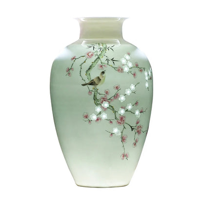Vase ceramics underglaze color hand-painted plants high-end retro suitable home livingroom flower arrangement light luxury sense