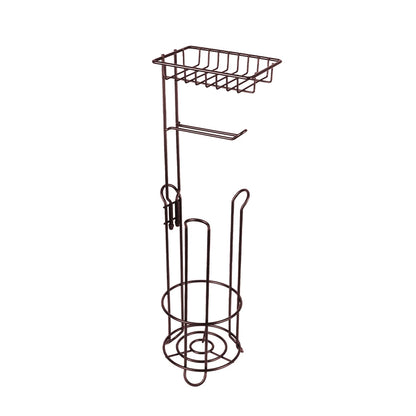 Bathroom Paper Roll Vertical Storage Basket Toilet Paper Holder Stainless Steel For Phone Tissue Multifunctional Storage Shelf