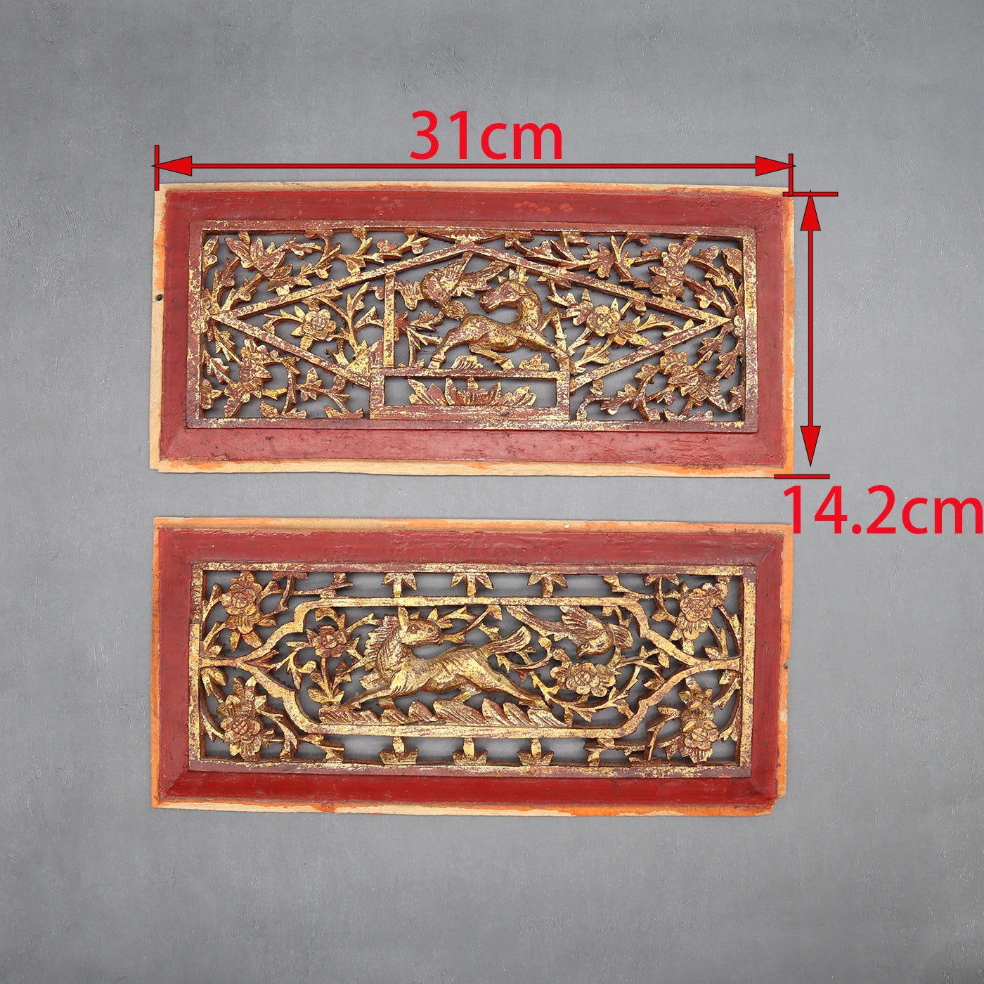 Old Wooden Carving Panels from Canopy bed, Wall Decoration