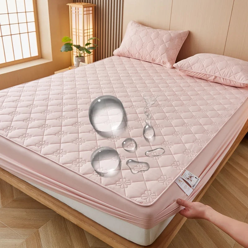 Waterproof Mattress Protector Embossed Bed Mattress Cover Soft Breathable Fitted Mattress Pad Cover 120/140/160/200x200 Washable