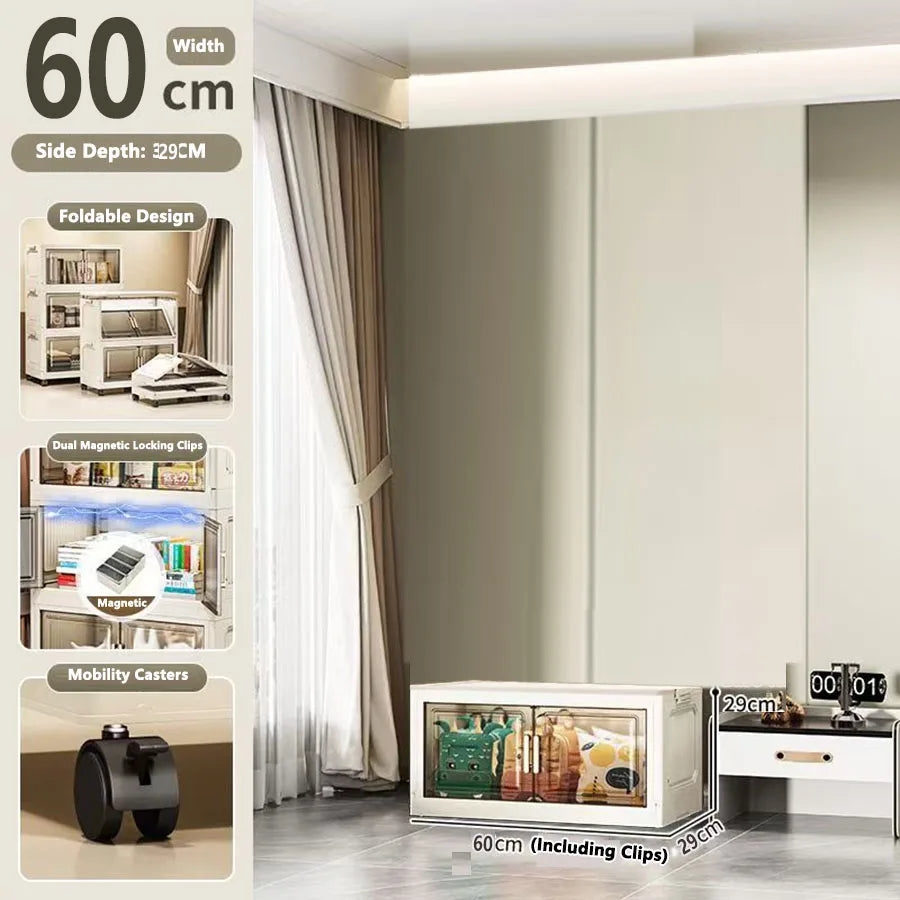 Multi-specification Large Capacity Storage Cabinet with Open Door Multifunction Foldable Closet Organizer Sundries Cabinet