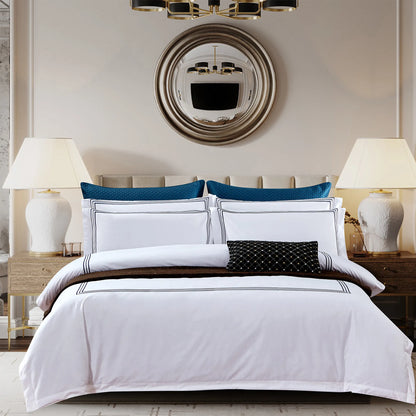 Nordic Style Pure Cotton Duvet Cover Hotel-Grade 100% Cotton Queen King Size Quilt Cover Sheet Pillowcases High-End Bedding Set