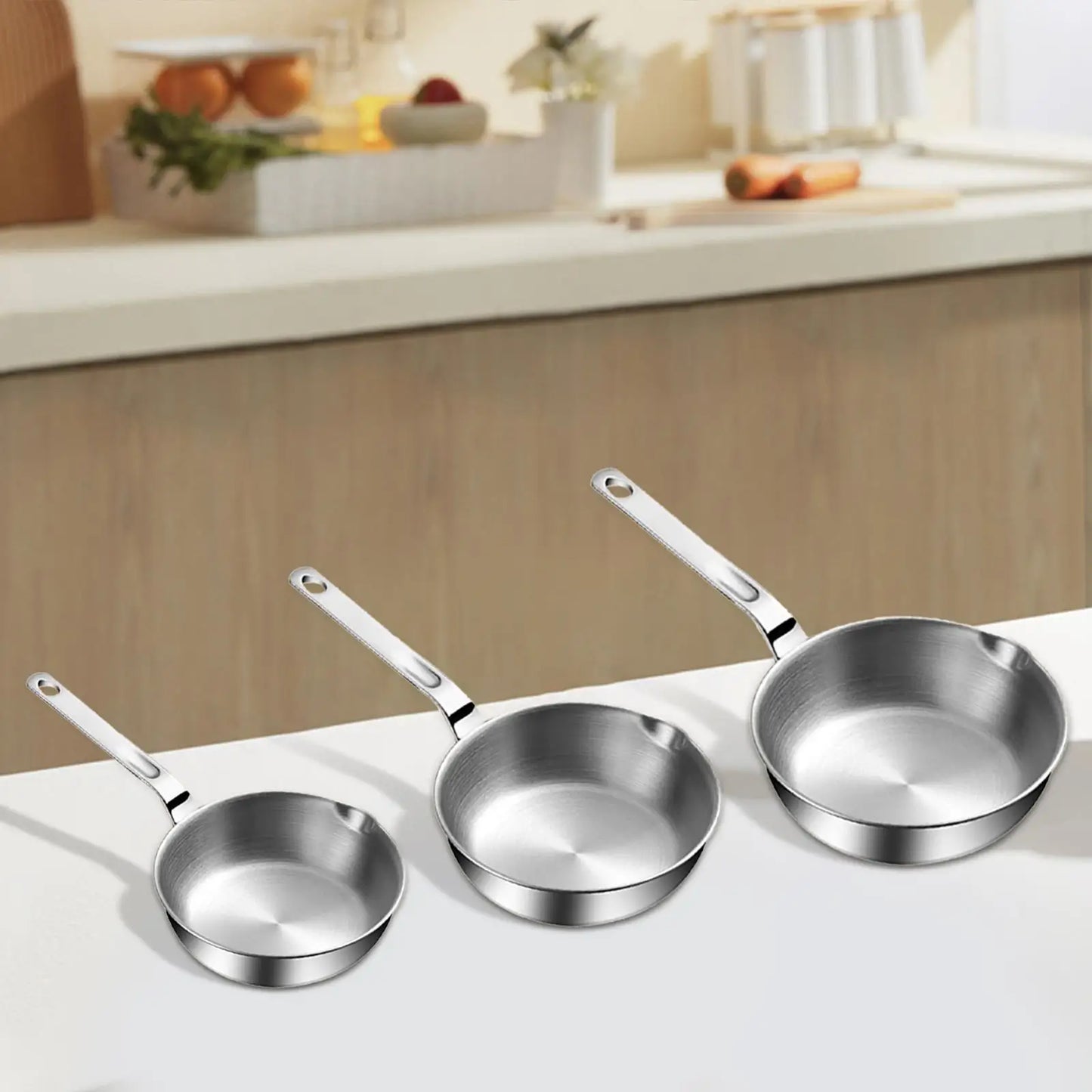 Stainless Steel Frying Pan Oil Warmer Ergonomic Handle Fried Steak Pot for Kitchen All Stovetops Induction Cooker Home Stoves