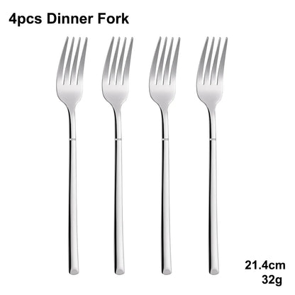4/6/16/24 Pieces Cutlery Set Stainless Steel Thin Tableware Mirror Elegant Knife Fork Spoon Western Dinner Set Sliverware