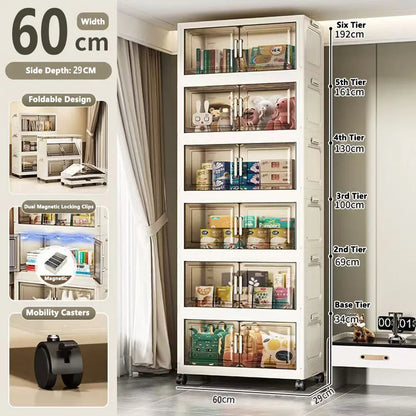 Multi-specification Large Capacity Storage Cabinet with Open Door Multifunction Foldable Closet Organizer Sundries Cabinet