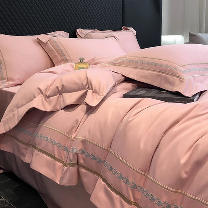200s Long-Staple Cotton Four-Piece Set Pure Cotton 100% Cotton Bed Sheet Quilt Cover European-Style Luxury High-End Household