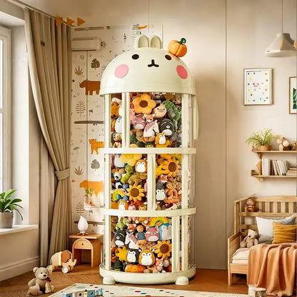 Doll Storage Box Large Capacity Organization Children's Plush Toys Bucket Home Multi-layer Push The Door Toy Organizer Kid Gift