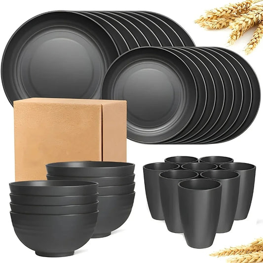 16 Piece Tableware Set Plates Bowls Cups Included For Home Family Camping Picnic Party Use Kitchen Supplies Dinnerware Set