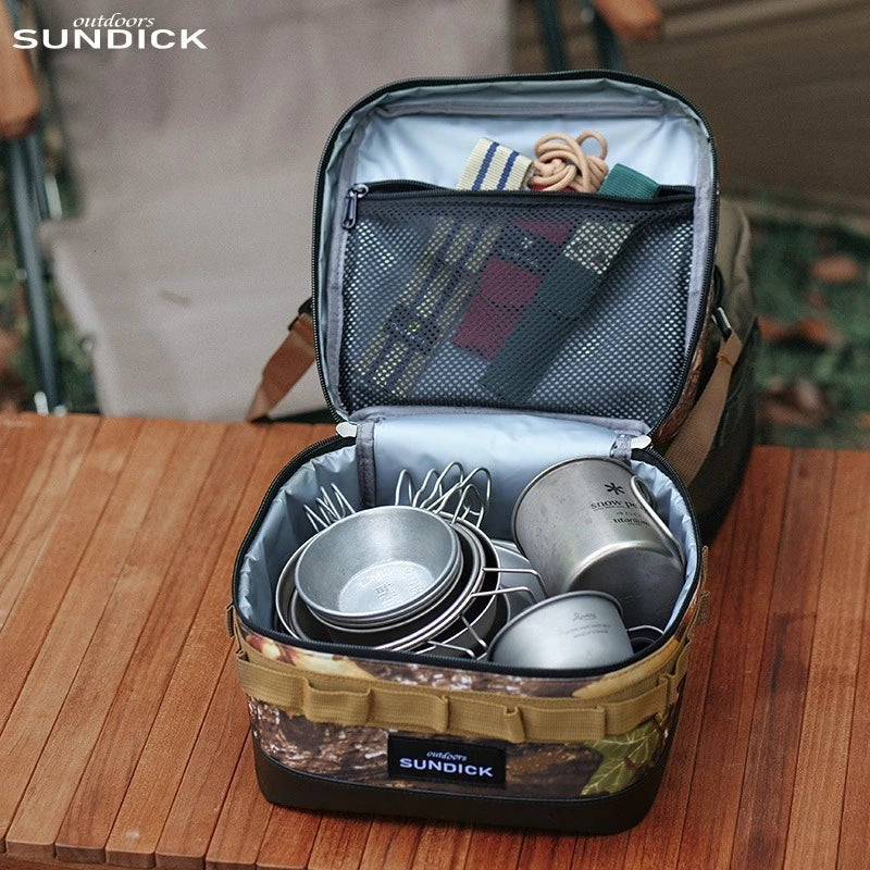 1 black/brown/Army green/camo optional camping insulated outdoor camping bowl cup storage bag