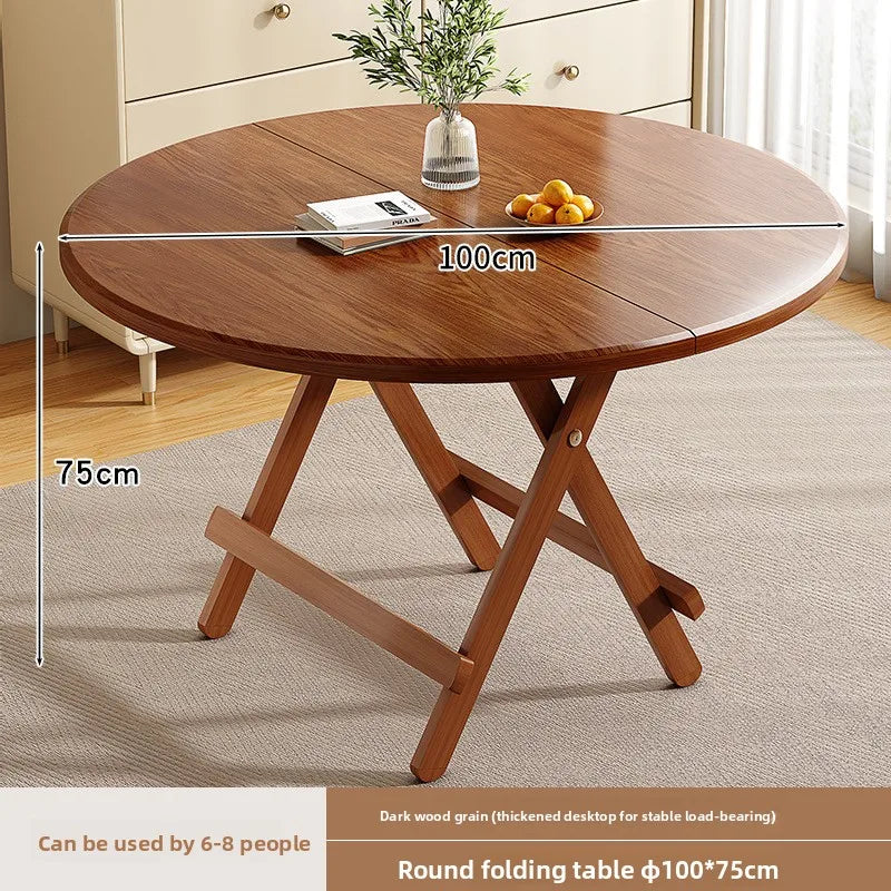 Foldable Dining Table Sturdy Folding Desk for Kitchen Restaurant Furniture No Assembly Needed Study Office Desk Strong Stable