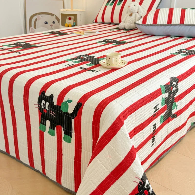 Skin-friendly Bed Cover Printed Bedspread Double Side Design Blanket Home Bedsheet Soft Bedspreads cubrecama (No Pillowcase)