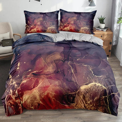 Classic 3D Marble Quilt Cover Set Bedding Sets Comforter Covers Pillowcases 3-Piece Duvet Cover Linens Bed 140x200 Bedspreads
