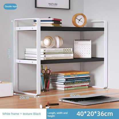 Shelf Desktop Storage  Bookshelf Student Document Shelf  Computer Racks Tiered Cabinet Office Accessories Stationery Holder