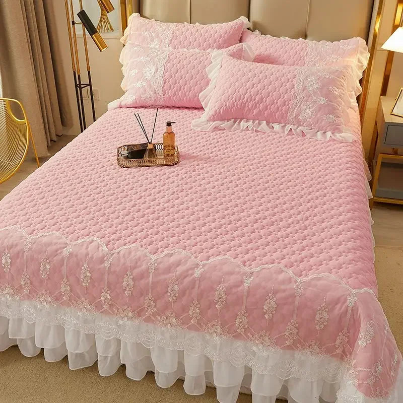 WASART Quilted thicken white bed sheet summer bedspread couple 2 people bed linens luxury double bed bedding king size 180x200cm