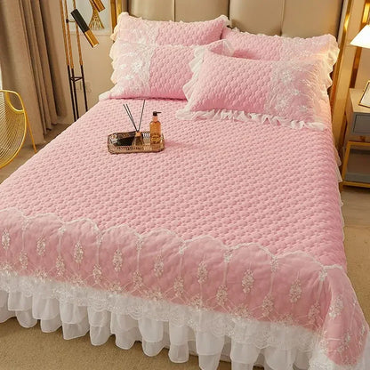 WASART Quilted thicken white bed sheet summer bedspread couple 2 people bed linens luxury double bed bedding king size 180x200cm