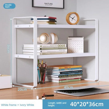 Shelf Desktop Storage  Bookshelf Student Document Shelf  Computer Racks Tiered Cabinet Office Accessories Stationery Holder