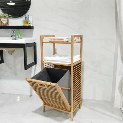 Luxury Japanese Style Bathroom Floor Storage Basket Modern Home Organizer Dirty Clothes Bin Toilet Laundry Hamper