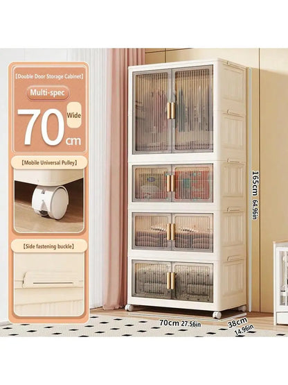Large Capacity Multifunction Storage Cabinet Dustproof Wardrobe Folding Home Organization Solution