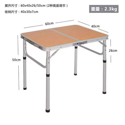 Portable Folding Camping Table, Lightweight Aluminum Outdoor Picnic Desk with Carry Bag for Beach Backyard Travel, Quick Setup
