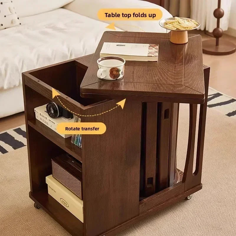 Coffee table removable foldable side table trolley table sofa side cabinet