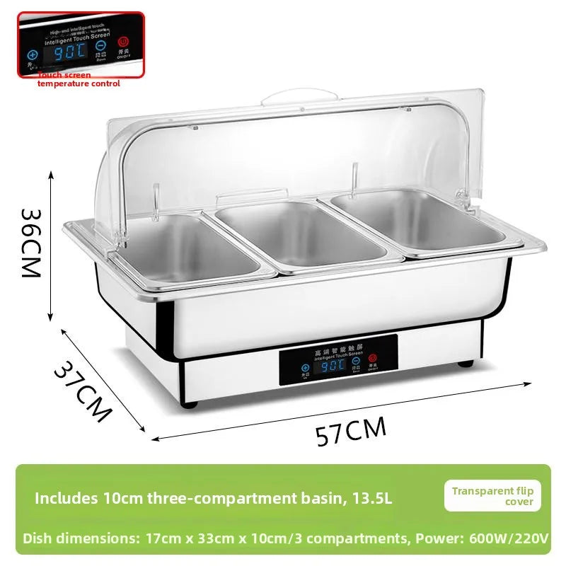 Commercial Deep Stainl Steel Pot for Spiced Meat Special Display Pan with Insulation Oven Hotel Dining Utensils