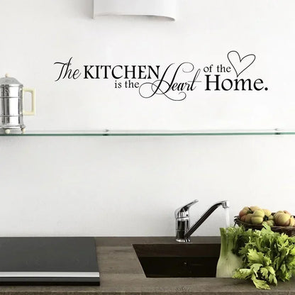 Kitchen Wall Stickers The Kitchen Is Heart Home Wall Stickers DIY Removable Letter Vinyl Wall Art Decals Kitchen Wall Decoration