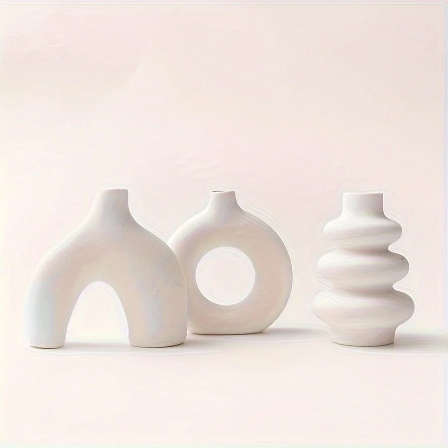 Bohemian ceramic vase set, decorative vase ornaments, wedding living room, bedroom, coffee shop, dining table decoration gifts