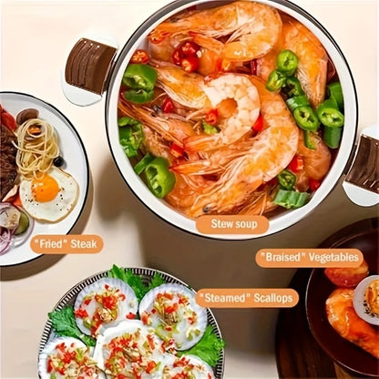Enamel Cooking Pots Large-capacity Double-handled Stew Pot Non-stick Multifunctional Home Pot Suitable Pots for The Kitchen