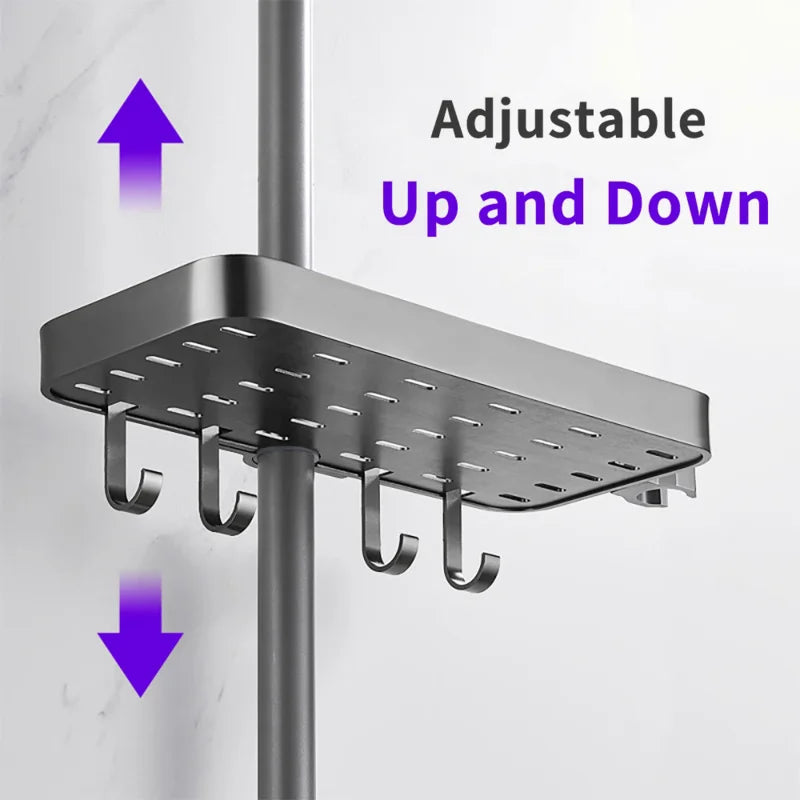 Aluminum Shower Storage Holder Rack Organizer Bathroom Shelf Shampoo Tray Stand No Drilling Floating Shelf For Wall Household It