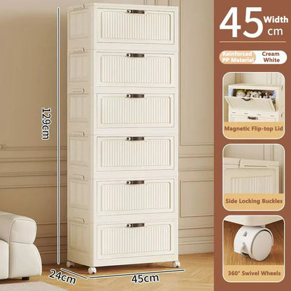 Transparent Foldable Storage Cabinet Large Capacity Refrigerator Storage Box Multi-Specification Multifunction Kitchen Organizer