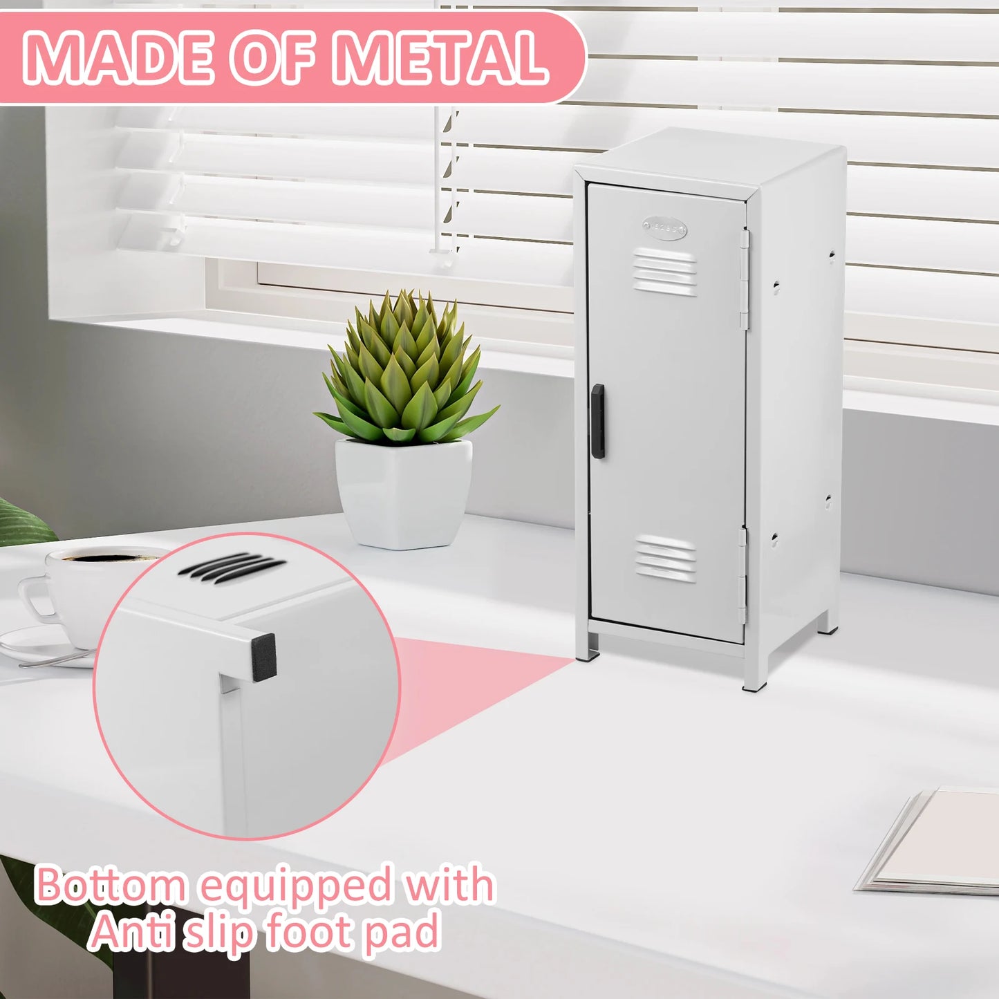 Iron Storage Box Dormitory Storage Cosmetics Paper Money Keys Bank Cards and Other Desktop Small Items Mini Locker Cabinet