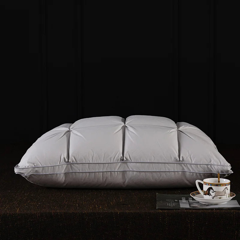 Luxury 3D Bread White Goose Down Feather Pillows for Sleeping Body Neck Protection Bed Pillows Soft Comfort 100% Cotton Cover