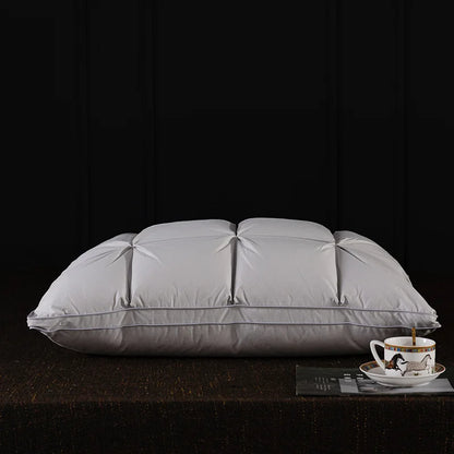Luxury 3D Bread White Goose Down Feather Pillows for Sleeping Body Neck Protection Bed Pillows Soft Comfort 100% Cotton Cover