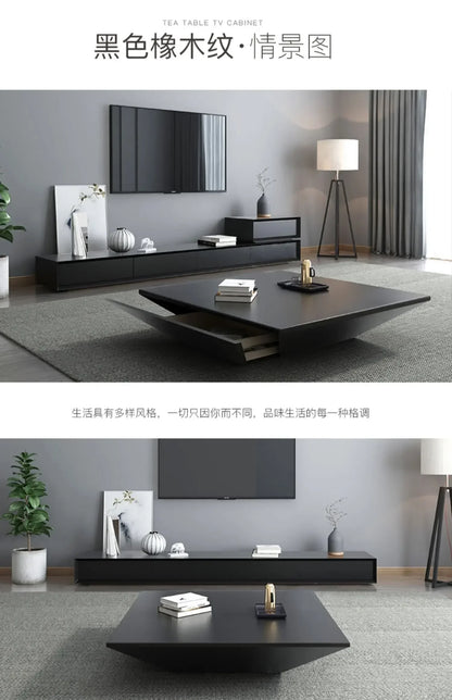 Nordic Modern Simple Square Creative Living Room TV Cabinet and Tea Table Combination