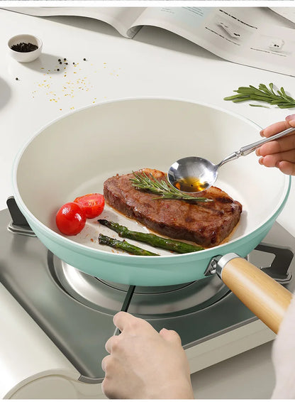 Hot selling ceramic frying pan, household non stick pan, flat bottomed frying pan, universal stove, flat bottomed pan