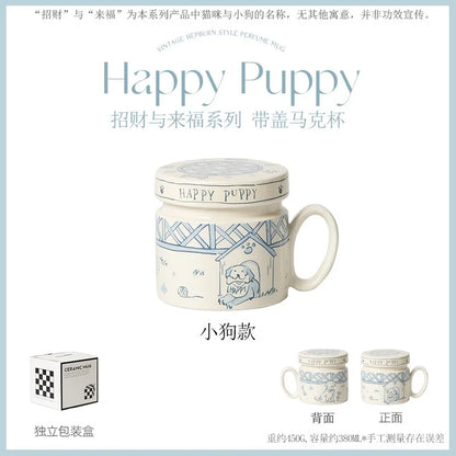 18 Style Options with Lids, Coffee Mugs for Couples, Ceramic Mugs That Can Fit in the Microwave and Dishwasher