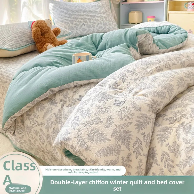 A-Class Double-Layer Thiened Warmth Blanket Core for Renting Houses Spring Autumn Winter Use Home Bedroom Dormi Four-Pi...